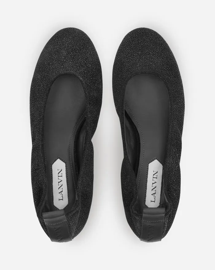 Women Lanvin Ballerinas The Glittery Suede Ballerina Flat Black Women Lanvin Ballerinas The Glittery Suede Ballerina Flat Black
