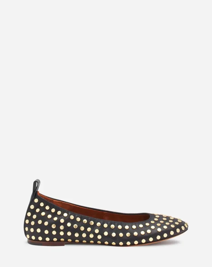 Women Lanvin Ballerinas The Leather Ballerina Flat With Studs Black