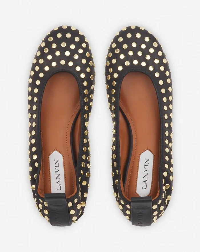 Women Lanvin Ballerinas The Leather Ballerina Flat With Studs Black Women Lanvin Ballerinas The Leather Ballerina Flat With Studs Black