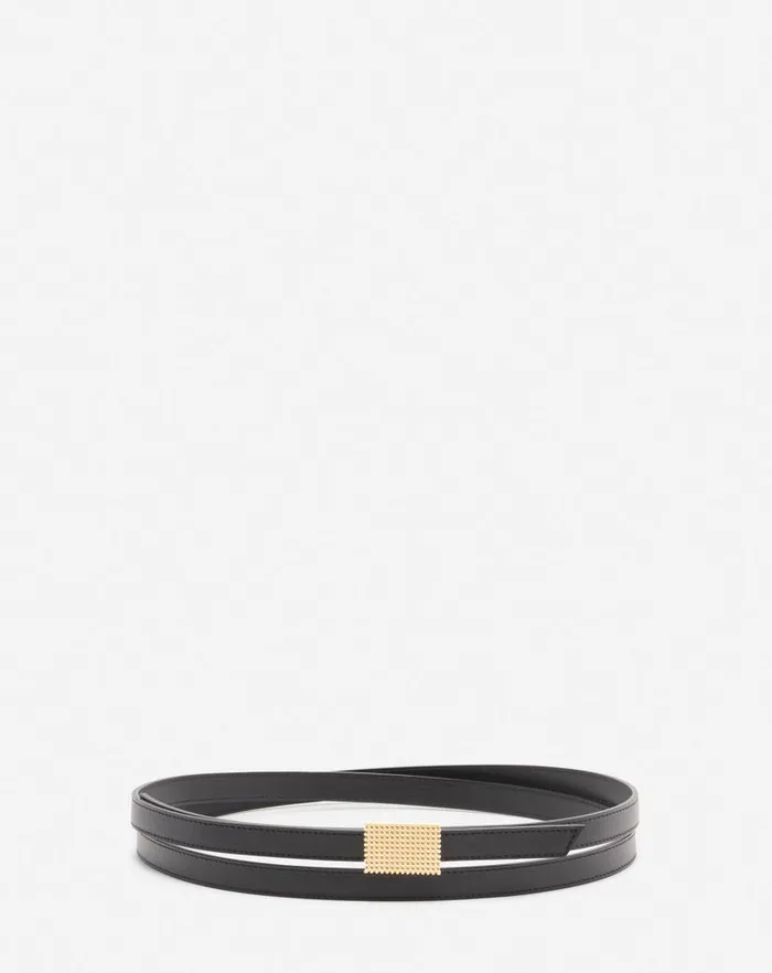 Women Lanvin Belts Double Concerto Leather Belt Black