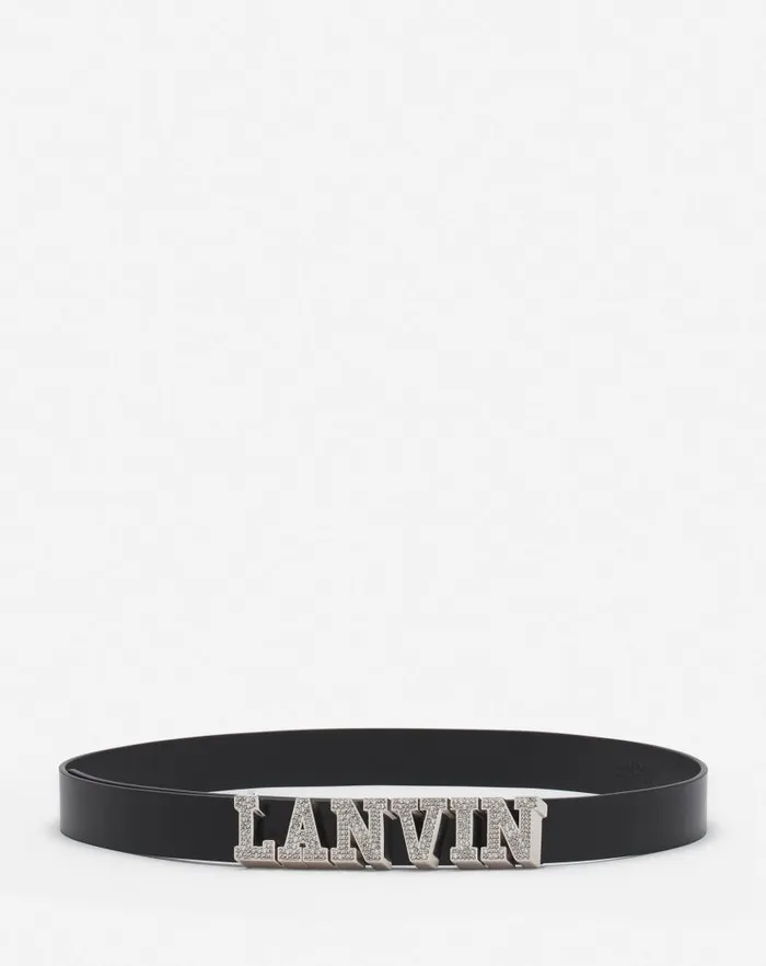 Women Lanvin Belts Lanvin X Future Leather Belt With Rhinestones Black