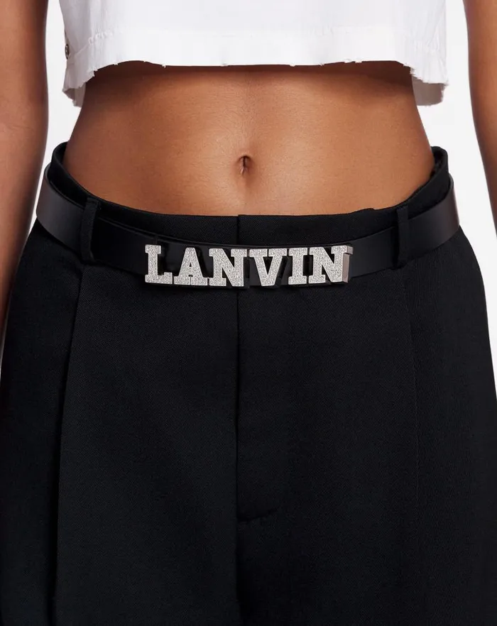 Women Lanvin Belts Lanvin X Future Leather Belt With Rhinestones Black Women Lanvin Belts Lanvin X Future Leather Belt With Rhinestones Black