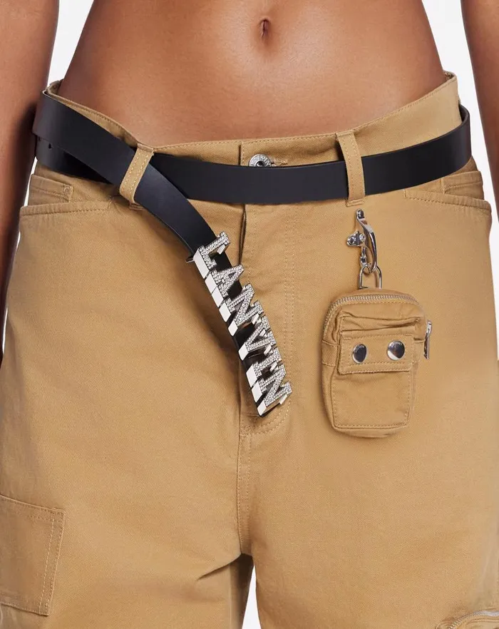 Women Lanvin Belts Lanvin X Future Leather Belt With Rhinestones Black Women Lanvin Belts Lanvin X Future Leather Belt With Rhinestones Black