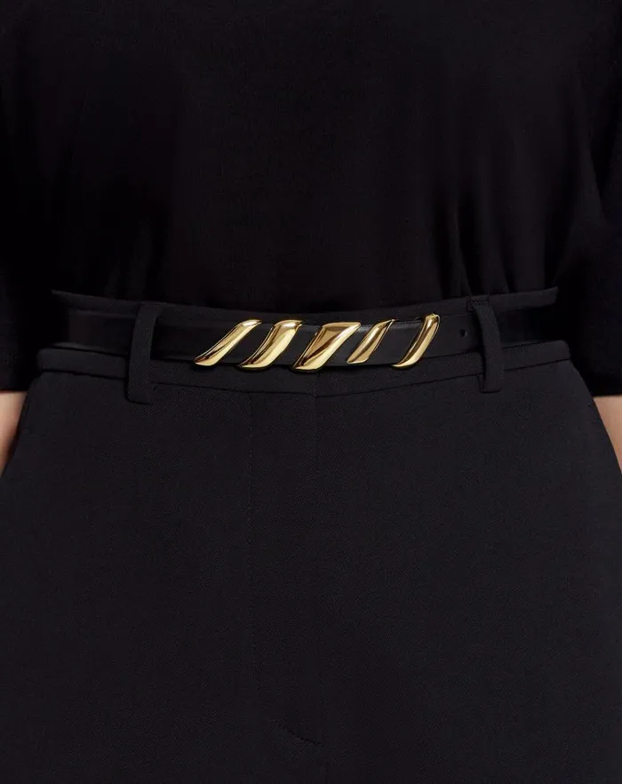 Women Lanvin Belts Mlodie Ribbon Leather Belt Black Women Lanvin Belts Mlodie Ribbon Leather Belt Black