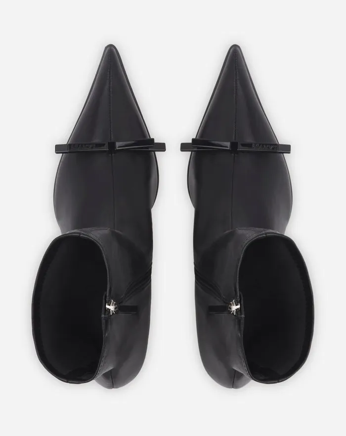 Women Lanvin Boots and Booties Lanvin Bow Ankle Boots In Leather Black Women Lanvin Boots and Booties Lanvin Bow Ankle Boots In Leather Black