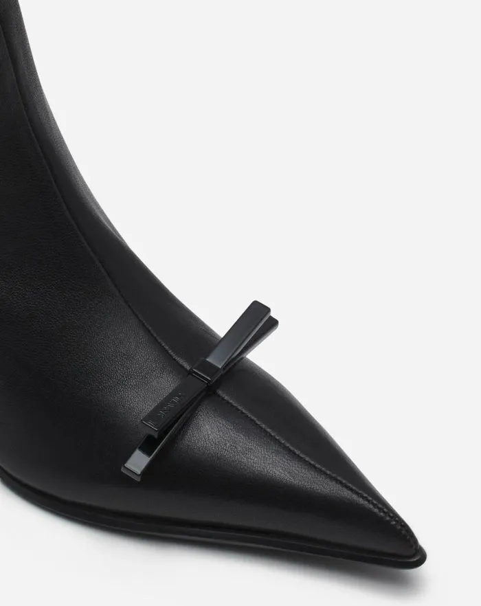 Women Lanvin Boots and Booties Lanvin Bow Ankle Boots In Leather Black Women Lanvin Boots and Booties Lanvin Bow Ankle Boots In Leather Black