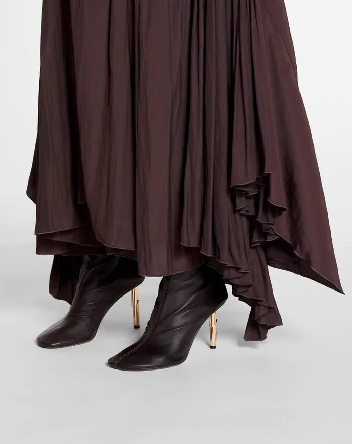 Women Lanvin Boots and Booties Leather Sequence By Lanvin Ankle Boots Cocoa