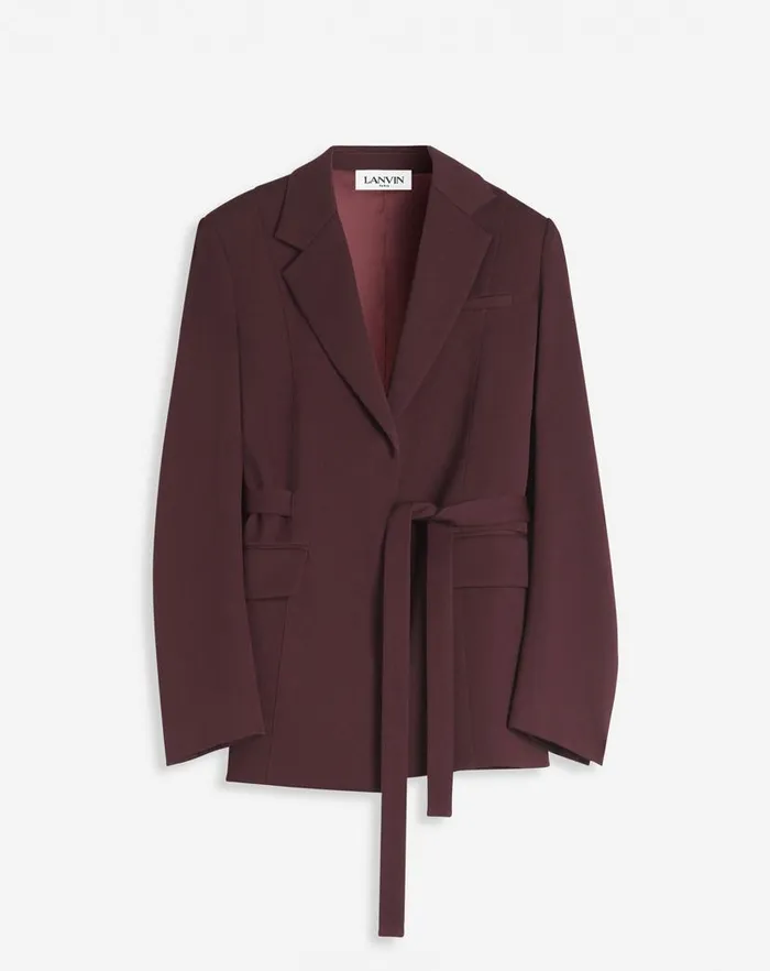 Women Lanvin Coats and Jackets Belted Jacket Burgundy