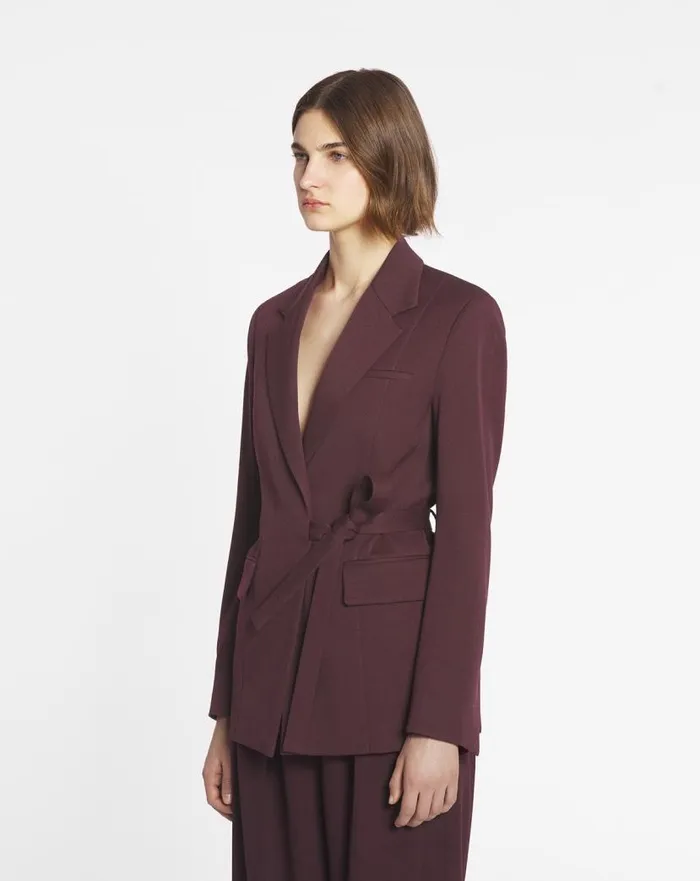 Women Lanvin Coats and Jackets Belted Jacket Burgundy Women Lanvin Coats and Jackets Belted Jacket Burgundy