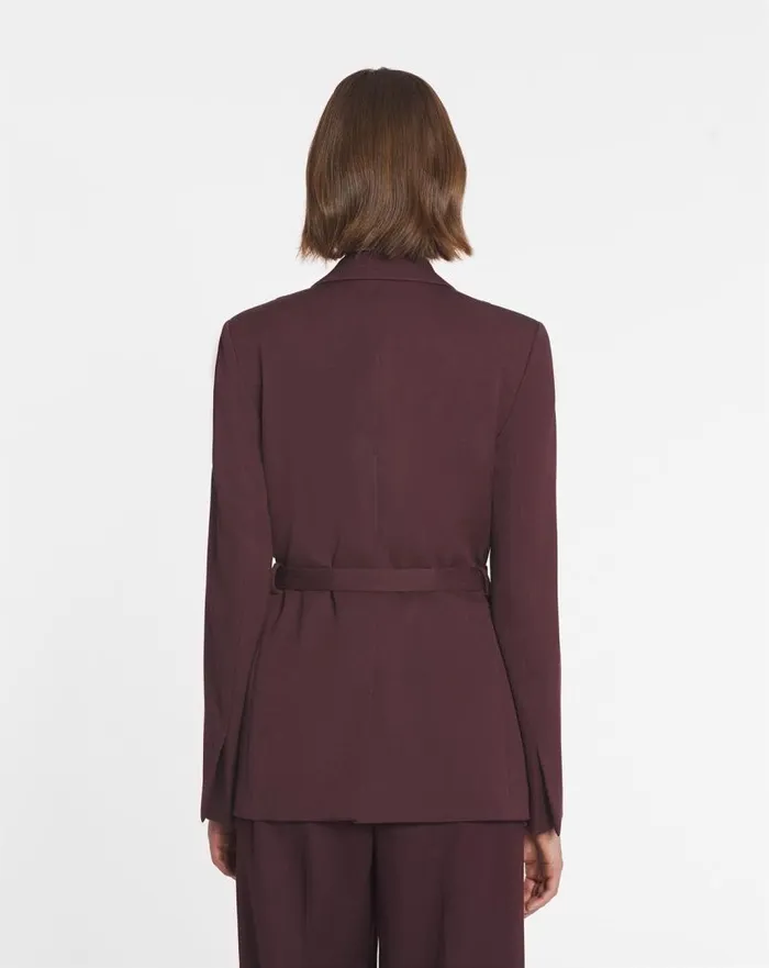 Women Lanvin Coats and Jackets Belted Jacket Burgundy Women Lanvin Coats and Jackets Belted Jacket Burgundy