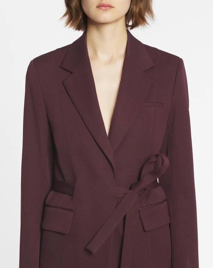 Women Lanvin Coats and Jackets Belted Jacket Burgundy Women Lanvin Coats and Jackets Belted Jacket Burgundy