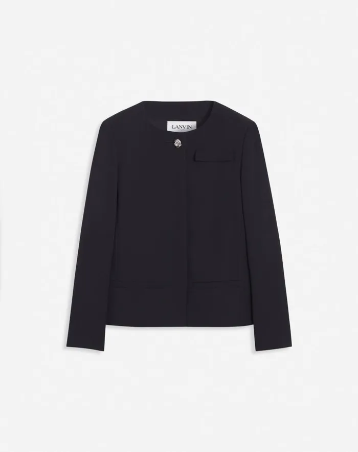 Women Lanvin Coats and Jackets Cropped Fitted Jacket Black