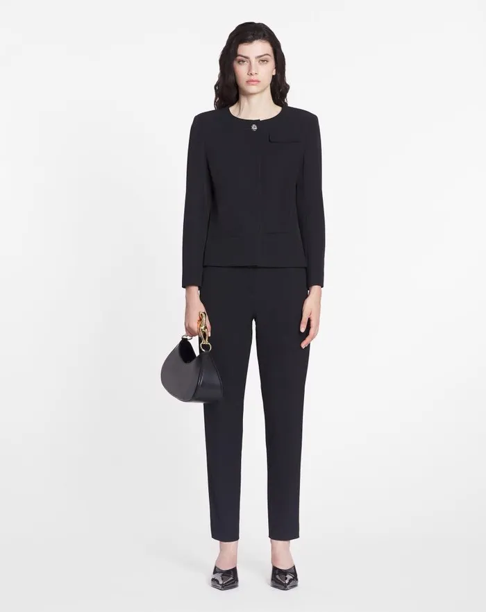 Women Lanvin Coats and Jackets Cropped Fitted Jacket Black Women Lanvin Coats and Jackets Cropped Fitted Jacket Black