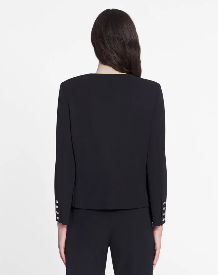 Women Lanvin Coats and Jackets Cropped Fitted Jacket Black Women Lanvin Coats and Jackets Cropped Fitted Jacket Black