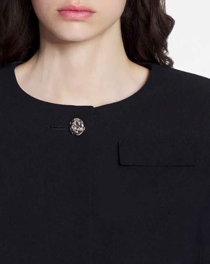 Women Lanvin Coats and Jackets Cropped Fitted Jacket Black Women Lanvin Coats and Jackets Cropped Fitted Jacket Black