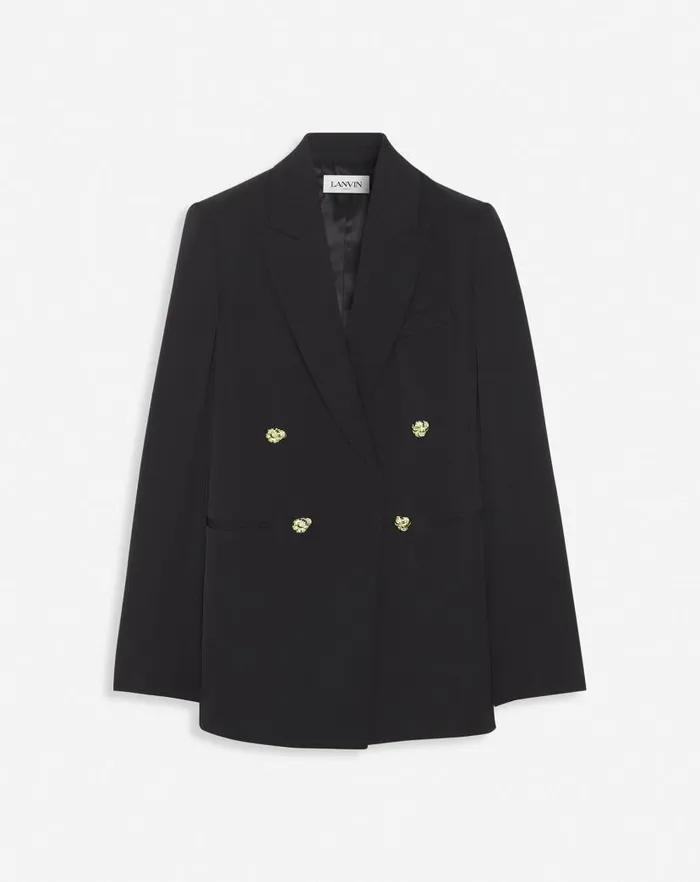 Women Lanvin Coats and Jackets Doublebreasted Jacket Black