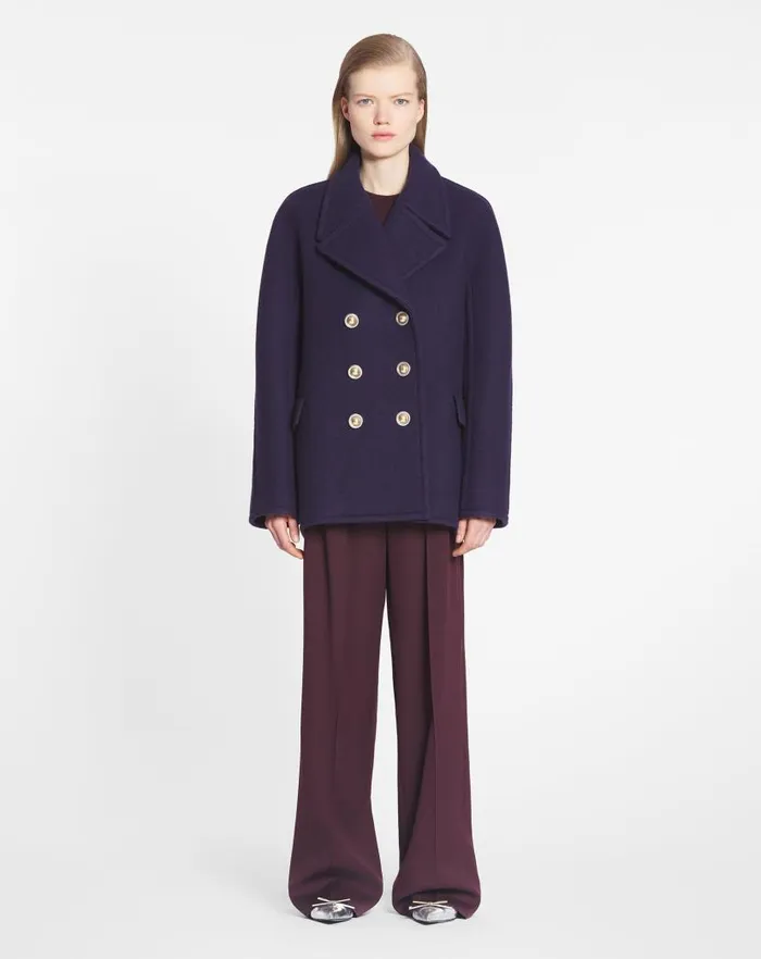 Women Lanvin Coats and Jackets Pea Coat Japanese Ink