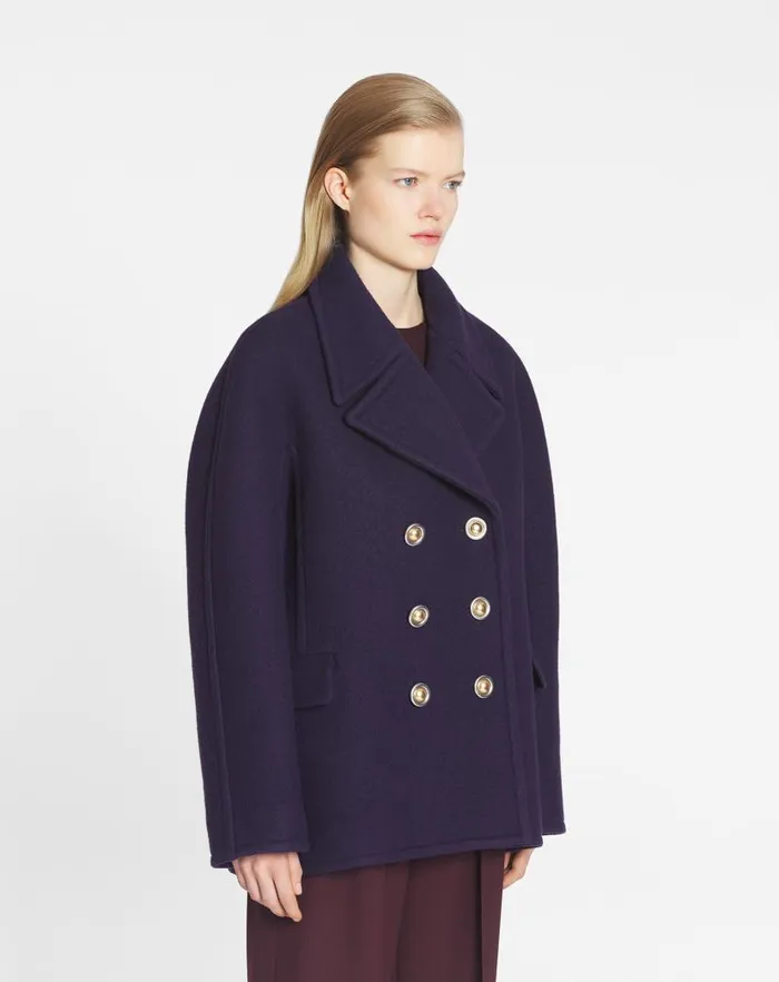 Women Lanvin Coats and Jackets Pea Coat Japanese Ink