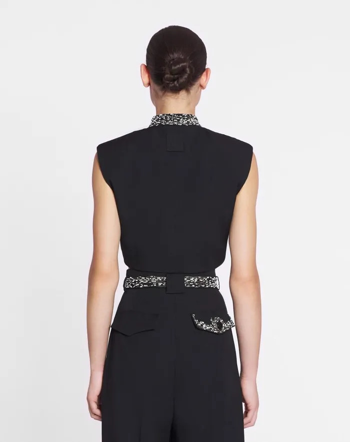 Women Lanvin Coats and Jackets Short Sleeveless Jacket With A Heart Detail Black Women Lanvin Coats and Jackets Short Sleeveless Jacket With A Heart Detail Black