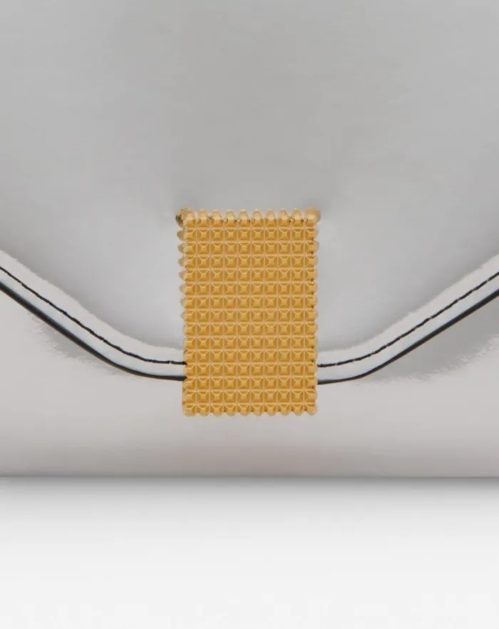 Women Lanvin Concerto Concerto Wallet On Chain Bag In Metallic Leather Silver