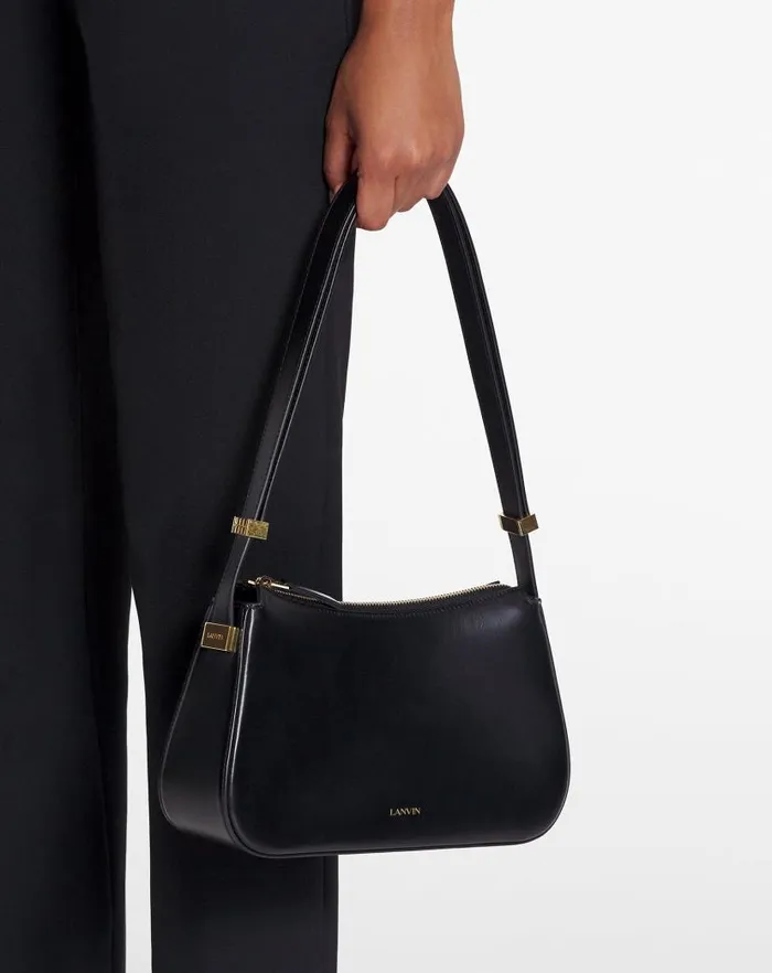 Women Lanvin Crossbody Bags and Shoulder Bags Concerto Baguette Leather Bag Black Women Lanvin Crossbody Bags and Shoulder Bags Concerto Baguette Leather Bag Black