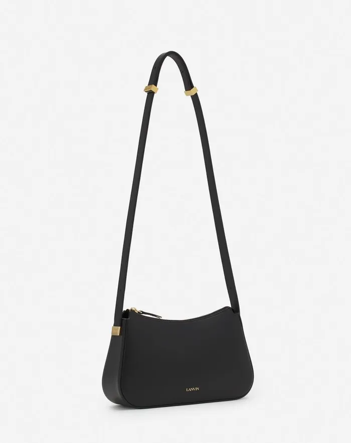 Women Lanvin Crossbody Bags and Shoulder Bags Concerto Baguette Leather Bag Black Women Lanvin Crossbody Bags and Shoulder Bags Concerto Baguette Leather Bag Black