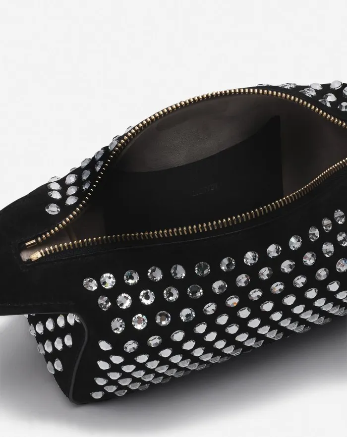 Women Lanvin Crossbody Bags and Shoulder Bags Haute Squence Leather Clutch Bag With Rhinestones Black Women Lanvin Crossbody Bags and Shoulder Bags Haute Squence Leather Clutch Bag With Rhinestones Black
