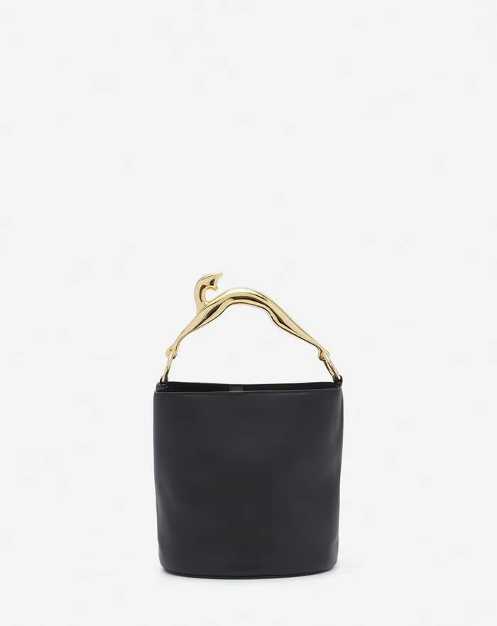 Women Lanvin Crossbody Bags and Shoulder Bags Leather Fusion Cat Bucket Bag Black Women Lanvin Crossbody Bags and Shoulder Bags Leather Fusion Cat Bucket Bag Black