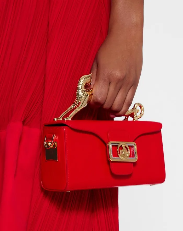Women Lanvin Crossbody Bags and Shoulder Bags Leather Nano Pencil Cat Bag Flame Women Lanvin Crossbody Bags and Shoulder Bags Leather Nano Pencil Cat Bag Flame