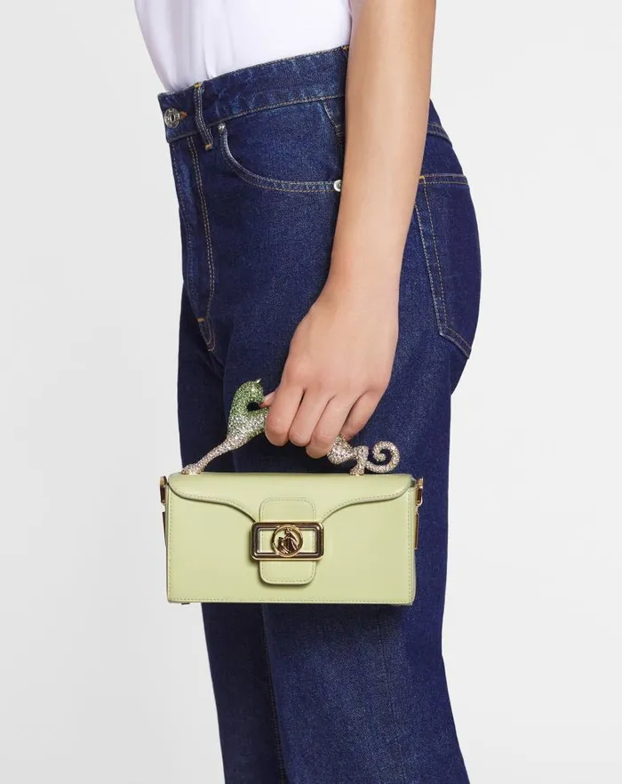 Women Lanvin Crossbody Bags and Shoulder Bags Nano Pencil Cat Bag In Leather And Rhinestones Almondvanilla Women Lanvin Crossbody Bags and Shoulder Bags Nano Pencil Cat Bag In Leather And Rhinestones Almondvanilla