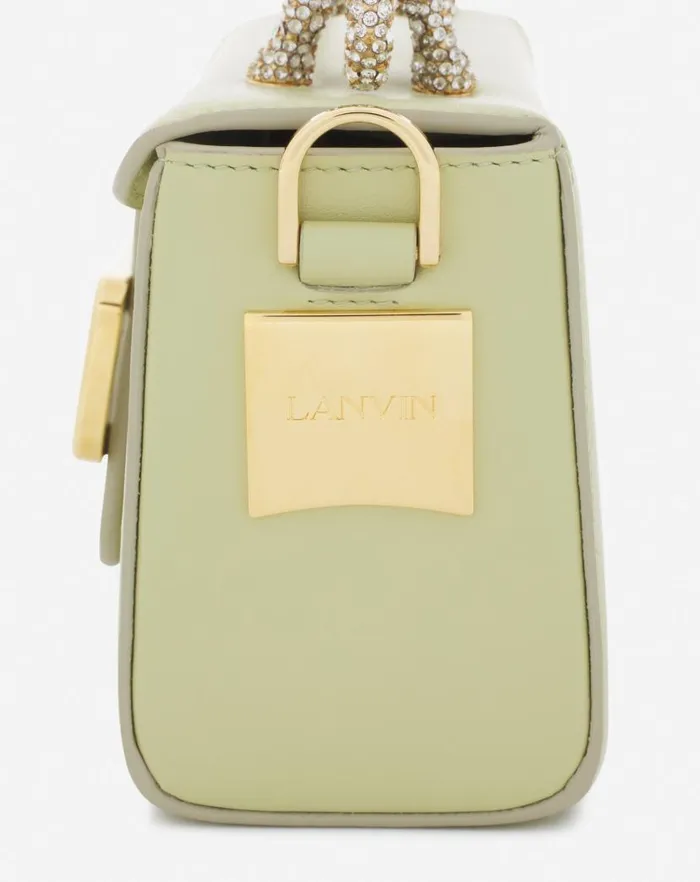 Women Lanvin Crossbody Bags and Shoulder Bags Nano Pencil Cat Bag In Leather And Rhinestones Almondvanilla Women Lanvin Crossbody Bags and Shoulder Bags Nano Pencil Cat Bag In Leather And Rhinestones Almondvanilla