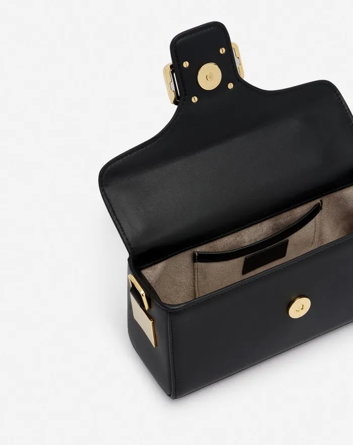 Women Lanvin Crossbody Bags and Shoulder Bags Nano Pencil Cat Leather And Rhinestone Bag Black