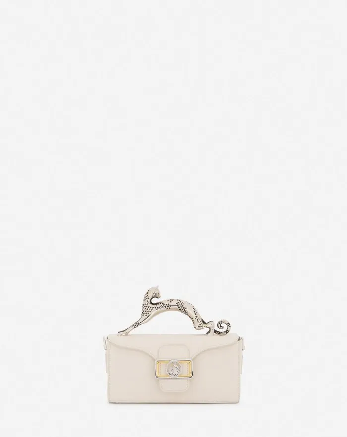 Women Lanvin Crossbody Bags and Shoulder Bags Nano Pencil Cat Leather Bag Chalk Women Lanvin Crossbody Bags and Shoulder Bags Nano Pencil Cat Leather Bag Chalk