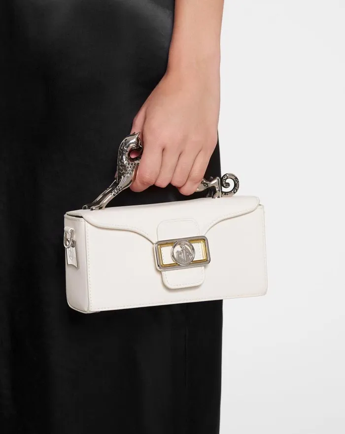 Women Lanvin Crossbody Bags and Shoulder Bags Nano Pencil Cat Leather Bag Chalk