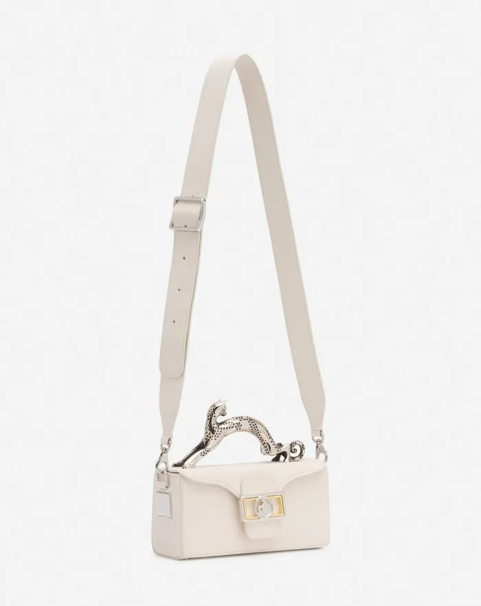 Women Lanvin Crossbody Bags and Shoulder Bags Nano Pencil Cat Leather Bag Chalk