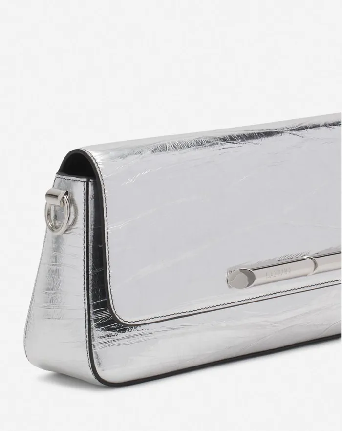 Women Lanvin Crossbody Bags and Shoulder Bags Squence By Lanvin Baguette Bag In Metallic Leather Silver Women Lanvin Crossbody Bags and Shoulder Bags Squence By Lanvin Baguette Bag In Metallic Leather Silver
