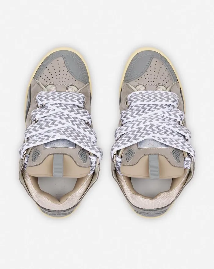 Women Lanvin Curb Leather Curb Sneakers Grey 2