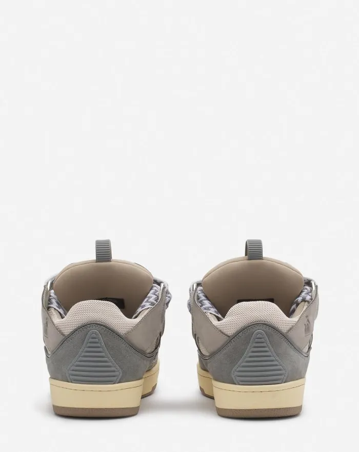 Women Lanvin Curb Leather Curb Sneakers Grey 2