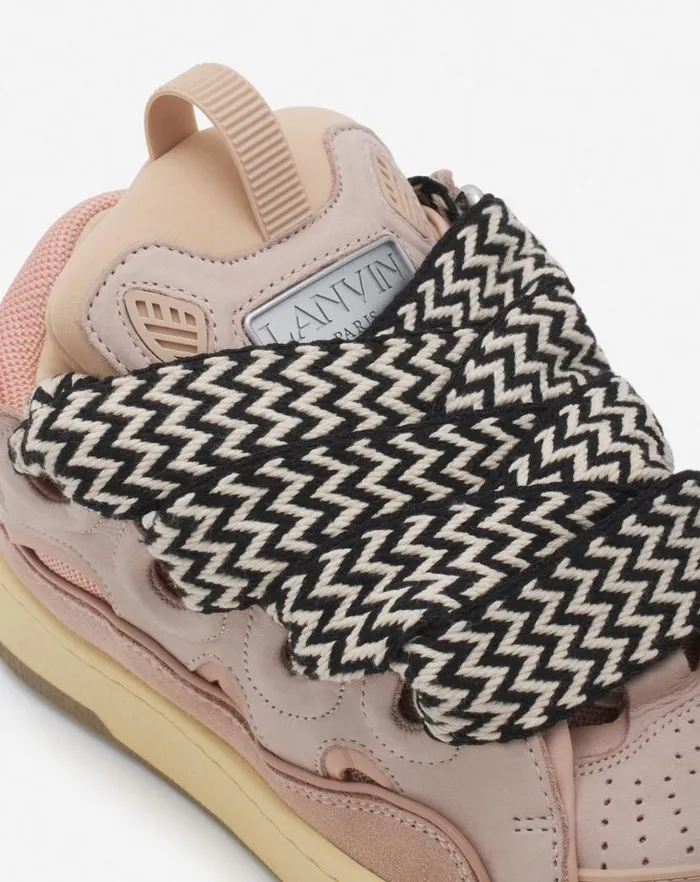 Women Lanvin Curb Leather Curb Sneakers Pink Women Lanvin Curb Leather Curb Sneakers Pink