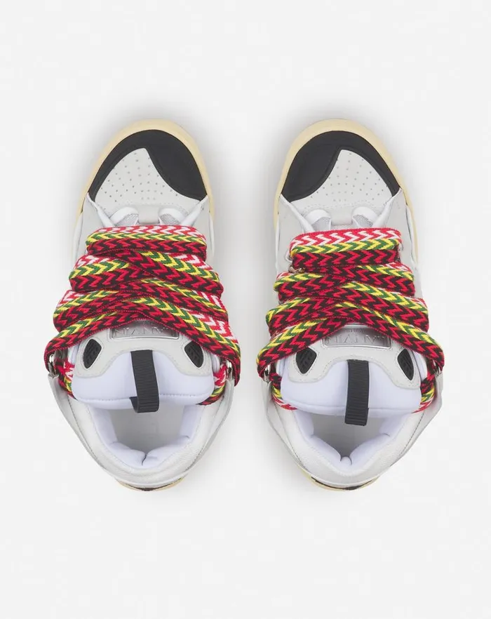 Women Lanvin Curb Leather Curb Sneakers White Women Lanvin Curb Leather Curb Sneakers White