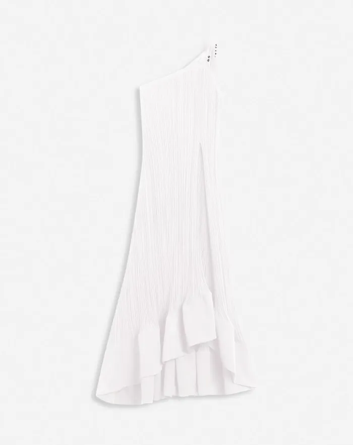Women Lanvin Dresses Asymmetrical Pleated Dress Off White