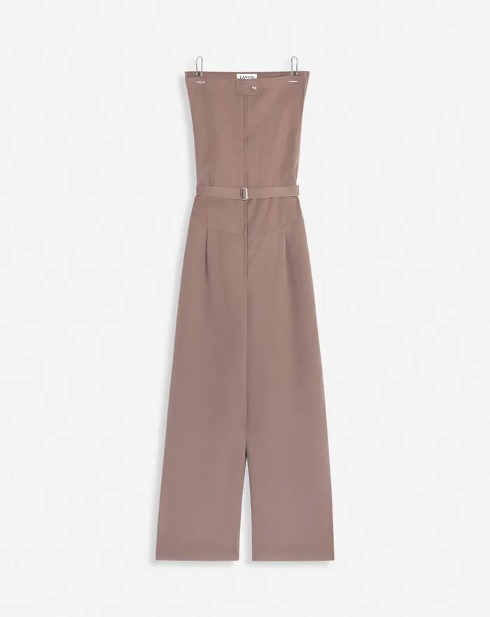Women Lanvin Dresses Belted Bustier Jumpsuit Marron Glace