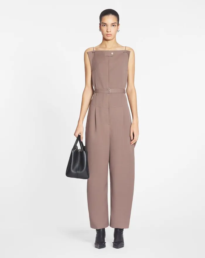 Women Lanvin Dresses Belted Bustier Jumpsuit Marron Glace Women Lanvin Dresses Belted Bustier Jumpsuit Marron Glace