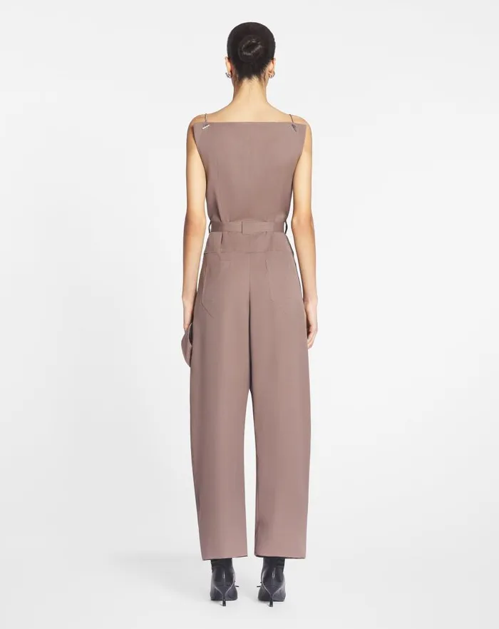 Women Lanvin Dresses Belted Bustier Jumpsuit Marron Glace Women Lanvin Dresses Belted Bustier Jumpsuit Marron Glace