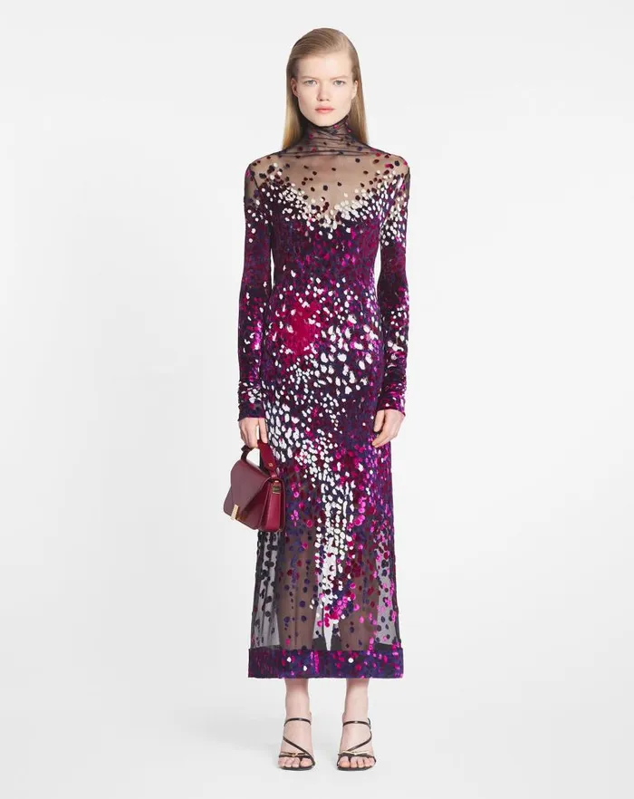 Women Lanvin Dresses Devoured Jersey Dress Fuchsiajapanese Ink Women Lanvin Dresses Devoured Jersey Dress Fuchsiajapanese Ink