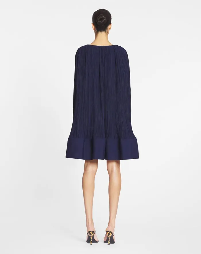 Women Lanvin Dresses Flared Pleated Dress Japanese Ink Women Lanvin Dresses Flared Pleated Dress Japanese Ink