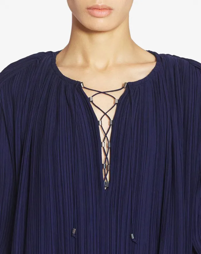 Women Lanvin Dresses Flared Pleated Dress Japanese Ink Women Lanvin Dresses Flared Pleated Dress Japanese Ink