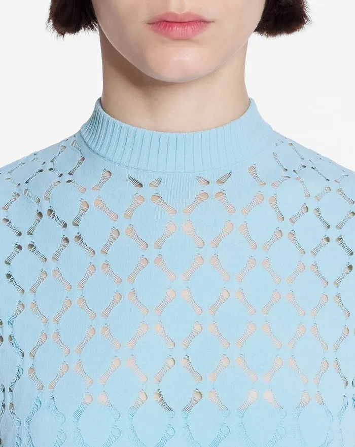 Women Lanvin Dresses Long Dress In Lace Effect Knit Budgie Women Lanvin Dresses Long Dress In Lace Effect Knit Budgie