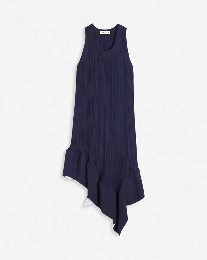 Women Lanvin Dresses Pleated Midi Dress Japanese Ink