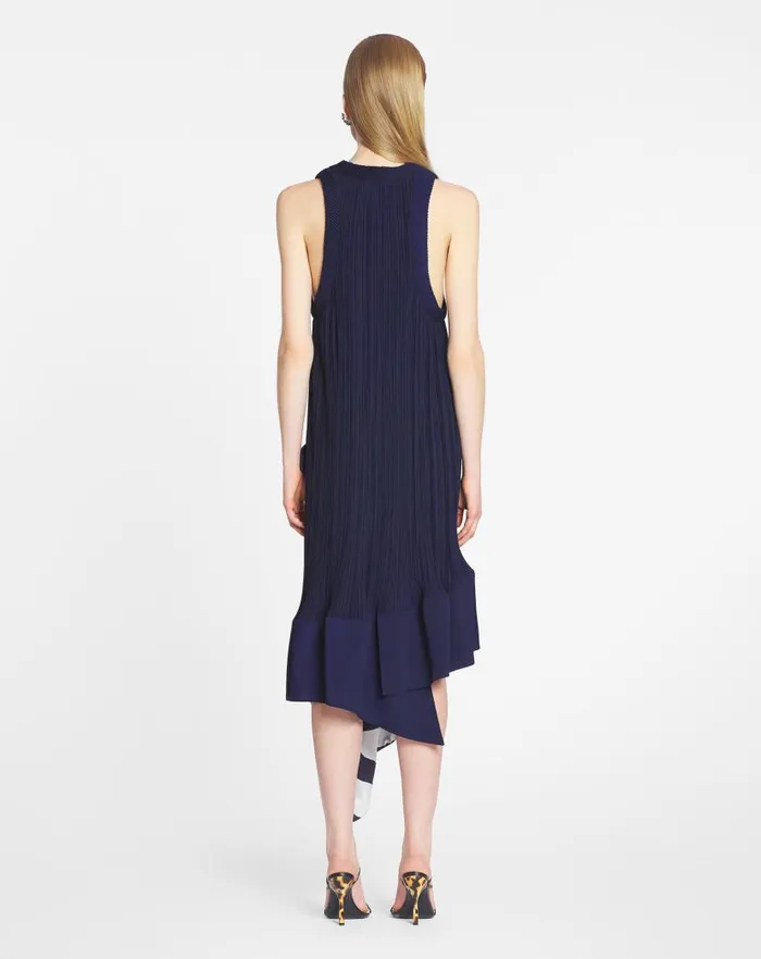 Women Lanvin Dresses Pleated Midi Dress Japanese Ink Women Lanvin Dresses Pleated Midi Dress Japanese Ink
